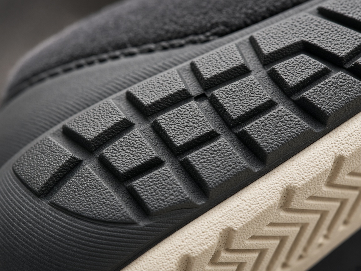 Close-up of a casual sneaker sole and tread detail